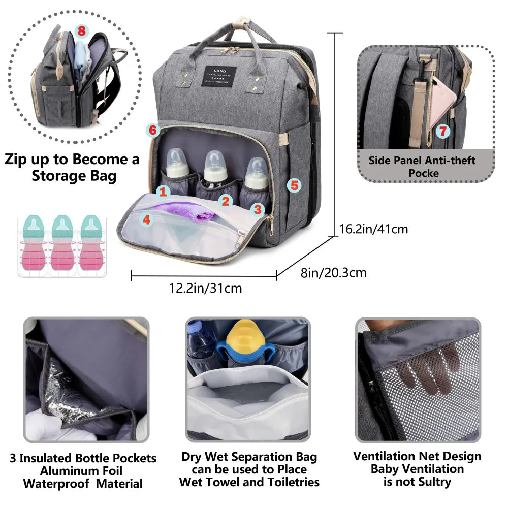 Children's backpack - portable bed