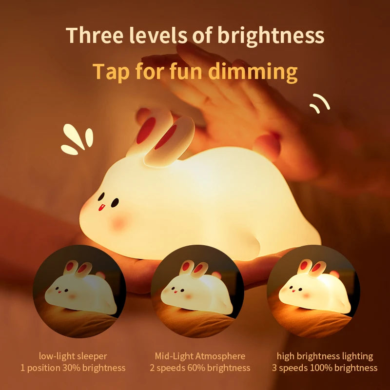 Silicone night light - a rabbit that glows