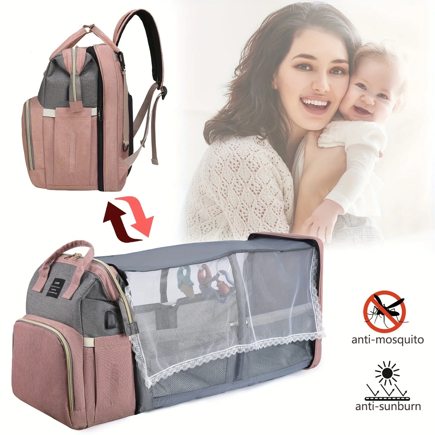 Children's backpack - portable bed